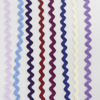 Fabrika Rayon 5mm Ric Rac toptan şerit konfeksiyon aksesuarları için dalga Zig Zag şekil dokuma dantel süslemeler