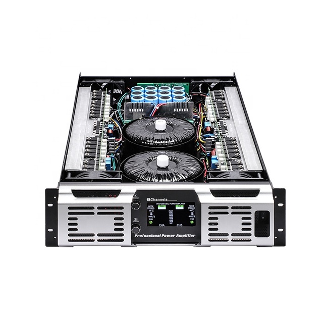 HB2500 Dual Transformer 2 Channels Professional Power Amplifier 2500W at 8ohms Lcd Display Power Amplifier with 88IC