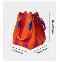 Nouveau sac seau en tricot coréen pour femmes et filles, sac à bandoulière portable pour les voyages en plein air, grande capacité, sac à main durable