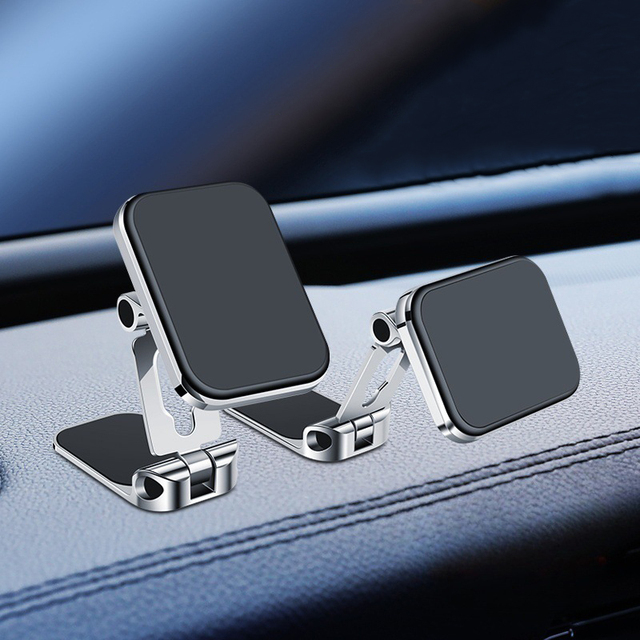 Car Phone Mount Magnetic Phone Holders for iPhone Universal Stick-On Dashboard Car Accessories Ajustable Mobile Stand