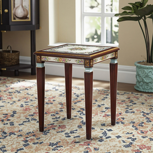 Mesa de Consola de la Serie Americana Yips LD-1906-1839, Madera Maciza Tallada, Pintada a Mano con Diseño Floral, para Sala de Estar, Comedor o Dormitorio - Product Image 6