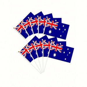 Drapeau israélien à agiter à la main en gros, personnalisé, en nylon, mini drapeau national sur bâton, imprimé en sérigraphie, couleur personnalisée, pour événement promotionnel - Product Image 5