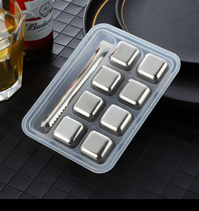Juego de Piedras para Whisky Reutilizables de Acero Inoxidable 304, Cubitos de Hielo Dorados con Pinzas para Accesorios de Bebidas - Product Image 6