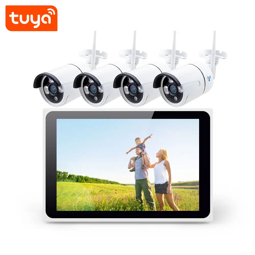 전문 생산 3.6mm Tuya 스마트 3MP HD CMOS 센서 4CH 무선 NVR (10 "스크린 키트 PST-8304-3MP 포함)