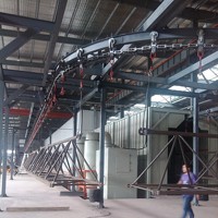 Usine de peinture électrostatique automatique avec système de tirage horizontal pour meubles métalliques