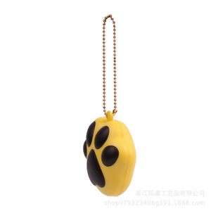 Pu Foam Dog Paw Shape Slow <b>Rebound</b> Backpack Keychain Pendant Rubber Material - Product Image 2