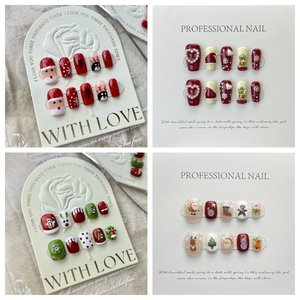 Navidad 10 piezas <span class=keywords><strong>de</strong></span> lujo francés hecho a mano acrílico prensa <span class=keywords><strong>uñas</strong></span> Venta caliente reutilizable ABS <span class=keywords><strong>uñas</strong></span> artificiales para niñas - Product Image 6