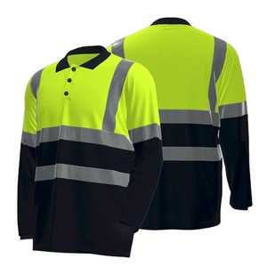 Unisex Work Polo Summer Long Sleeve Hi Vis Workwear <b>Reflective</b> Polo Customized Safety Vest T Shirts - Product Image 1