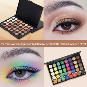 พาเลทอายแชโดว์ 40 สี กลิตเตอร์ แมตต์ กันน้ำ ติดทนนาน เนื้อแป้งอัดแข็ง ชุดเครื่องสำอางแฟชั่นสำหรับผู้หญิง - Product Image 5