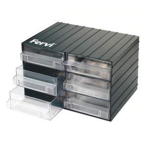 Unidad de cajones Fervi con cajones extraíbles transparentes, caja de almacenamiento de 6 compartimentos para herramientas y piezas pequeñas - Product Image 2