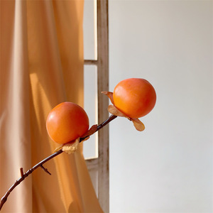 Branche de kaki artificielle Qingyu Chronicle en mousse plastique, ornement décoratif pour la maison et les mariages - Product Image 4