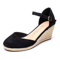 2023 personnalisé en gros mode microfibre supérieure femmes sandales espadrilles compensées