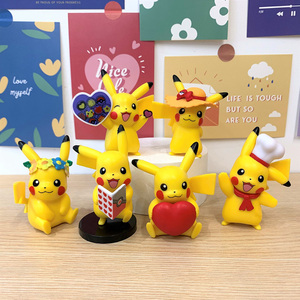 Set de 6 Figuras de Acción de Anime de Pokémon <span class=keywords><strong>Pikachu</strong></span>, Lindas y de Dibujos Animados, para Colección, Decoración de Pasteles, Muñecos de Acción para Coche, Regalos - Product Image 1