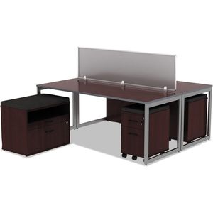 Plateau de table rectangulaire réversible en stratifié Alera 71,5 x 29,5 Cerisier moyen/Acajou pour tables de conférence - Product Image 3