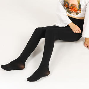 Cmax 여성용 양털 안감 스타킹 겨울 두꺼운 따뜻한 열 레깅스 로고 원활한 허리 제작 실크 스판덱스 나일론 울 원단 - Product Image 4