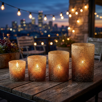 Sonnet Decor – Support de bougie en verre fait main, scène forestière, impression numérique 1 couleur, décoration de Noël pour la maison, modèle 2053