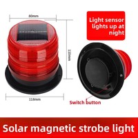 Lampu Strobo Magnetik Tenaga Surya Berwarna dengan Proteksi IP65 dan Pelapis Karet untuk Kendaraan Konstruksi & Bus Sekolah