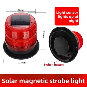 Balise stroboscopique magnétique solaire colorée avec protection IP65 et revêtement en caoutchouc pour véhicules de construction et autobus scolaires - Product Image 6