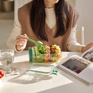 Conteneur alimentaire portable en plastique pour pique-nique, utilisation en extérieur, OEM/ODM, pour salade, avec compartiment pour vinaigrette, pot de conservation pour le déjeuner - Product Image 3