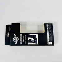 Scatole Personalizzate per Calzini con Logo Stampato e Finestra Trasparente, Scatole in Cartone Nero per Calzini Sportivi a Compressione con Linguetta Appendibile
