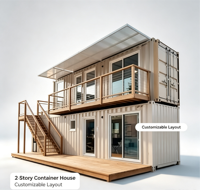 Maison modulaire en conteneur de 20 pieds, imperméable, ignifuge, écologique, à montage rapide, pour usage résidentiel et glamping