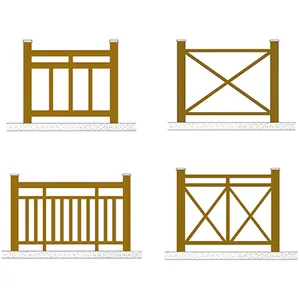 Balaustrada-barandilla de madera para jardín, barandilla de plástico compuesto para balcón, escalera exterior, sistema de diseño