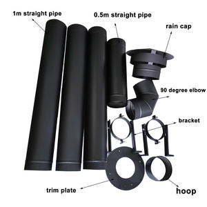 Kit de tubería de chimenea de estufa 6 "(150 Mm) Tubo recto/Codo/Soporte/Tapa de lluvia <span class=keywords><strong>para</strong></span> chimenea/Juego de chimenea de estufa de leña - Product Image 2