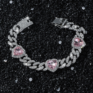 Pulsera de Cadena con Diseño de Corazón, Estilo Hiphop Urbano, para Hombre, de Aleación, Venta al por Mayor, Joyería de Moda - Product Image 3