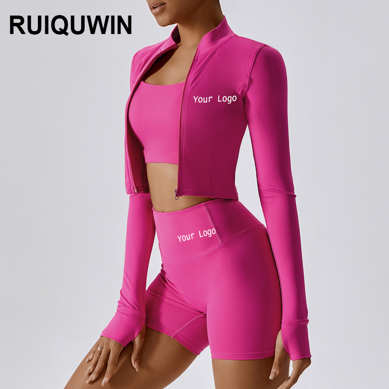 RUIQUWIN Women's High Waist Gym Workout Shorts Set Fitness Yoga Outfit Breathable New Design OEM High Quality High Waist Yoga