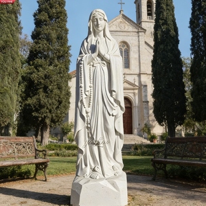 YOUFINE Estatua <span class=keywords><strong>de</strong></span> Nuestra Señora <span class=keywords><strong>de</strong></span> <span class=keywords><strong>Guadalupe</strong></span> Tallada a Mano en Mármol Blanco, Escultura Religiosa para Iglesia y Jardín - Product Image 5