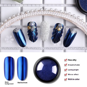 Poudre miroir pour ongles en chrome métallique, 12 couleurs, 9 g, ensemble de pigments brillants pour la décoration des ongles professionnelle - Product Image 4