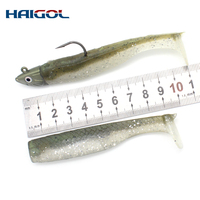 Leurre souple sans hameçon avec tête de jig KITS 7cm 9cm 12cm 15cm 17cm Leurre de pêche Anguille noire du Texas Shad Hameçons anti-corrosion