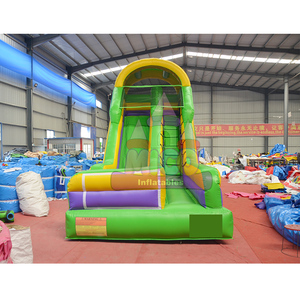 Château gonflable extérieur robuste sur mesure avec toboggan aquatique gonflable vert de 23 pieds à vendre - Product Image 1