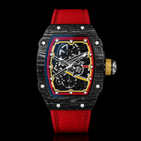 Reloj de Cuarzo Ultrafino para Hombre, con Correa de Nailon Ecológica, Esfera de Cristal Mineral, Visualización de Agujas, Resistente al Agua 30M, 47mm
