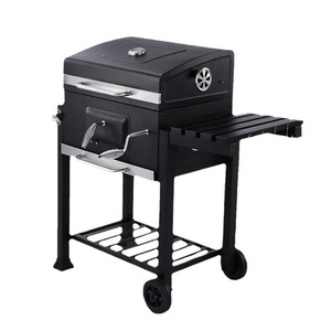 Ur-Health 24 pollici cortile esterno <span class=keywords><strong>americano</strong></span> Trolley Barbecue griglia affumicata acciaio di alta qualità e metallo quadrato pieghevole caratteristica - Product Image 1