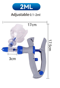 Có thể điều chỉnh 1ml/2ml/5ml tự động thú y ống tiêm an toàn động vật tiêm vắc xin cho Chăn Nuôi Lợn Gia Súc cừu - Product Image 3
