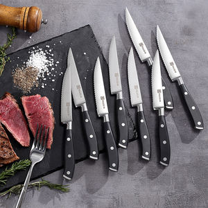 Mango de ABS personalizable 8 en 1 Apto para lavavajillas negro barbacoa cuchillo para carne juego de cuchillos - Product Image 6