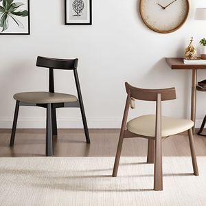 <span class=keywords><strong>Chaise</strong></span> de salle à manger sans accoudoirs en bois massif nordique, rembourrée, style moderne, luxe léger, dossier simple, pour hôtel et maison - Product Image 1