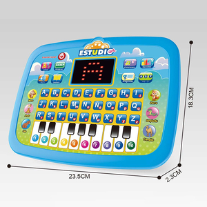 Tableta Educativa Infantil <span class=keywords><strong>de</strong></span> Plástico con LED AJB, Juguete <span class=keywords><strong>de</strong></span> Aprendizaje del Idioma Español, Música, Teclado Electrónico en Ruso, Regalo <span class=keywords><strong>de</strong></span> Cumpleaños para Niños - Product Image 3