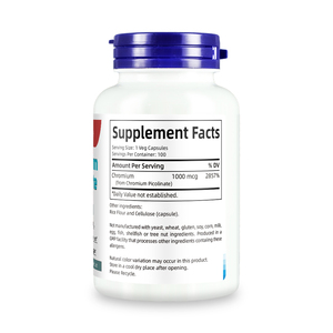 Suplemento de Picolinato de Cromo que Apoya un Metabolismo Saludable de la Glucosa para Adultos, 100 Cápsulas de Picolinato de Cromo - Product Image 6