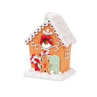Ornement de Noël en résine en forme de maison de pain d'épices, maison de Noël en polyrésine pour la décoration des fêtes