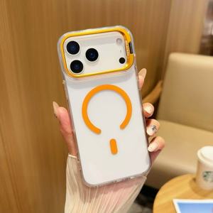 Premium Aluminum Alloy Camera Lens Bracket Stand Clear Acrylic Magnetic Shockproof <b>Phone</b> Case <b>Phone</b> <b>Grip</b> for 17 Pro Max - Product Image 3