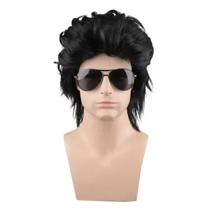 Fashion Fancy Party Accessory Cosplay Wig Heavy Metal Punk Rock Mullet Synthetic Wig For Men