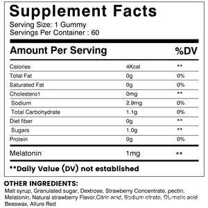 Qua biên giới Melatonin Gummy dâu tây vitamin cho người lớn ngủ bổ sung sức khỏe - Product Image 2