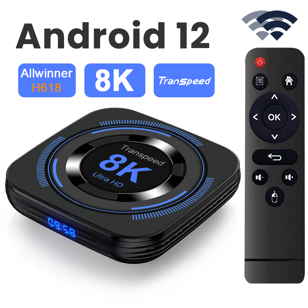 신상품 가장 저렴한 트랜스 스피드 Allwiner H618 안드로이드 12 TV BOX 듀얼 와이파이 32G64G 쿼드 코어 Cortex A53 지원 8K 비디오 4K BT4.0