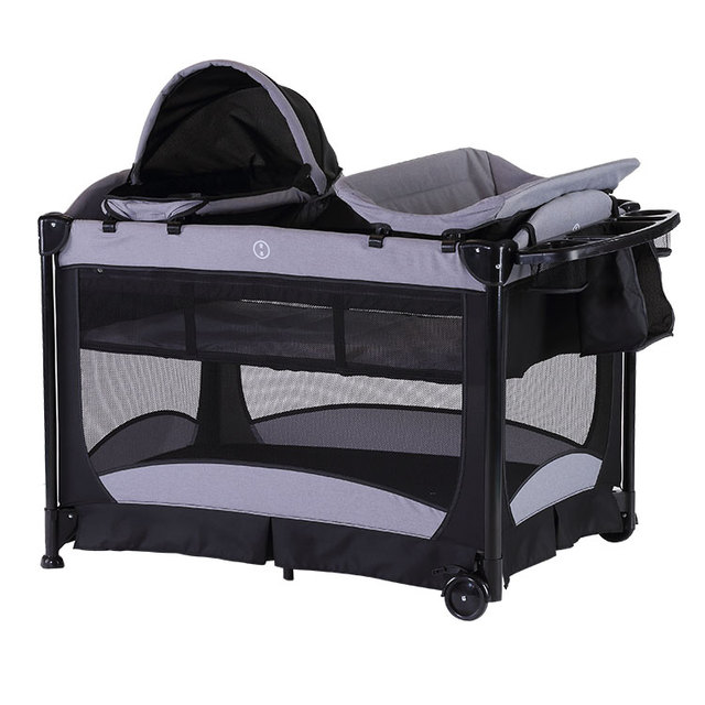 Baby Bed Foldable Baby Cot Multifunctional Rocking Baby Bassinet Kids Playpen Portable Baby Crib for Newborn Baby Bedroom