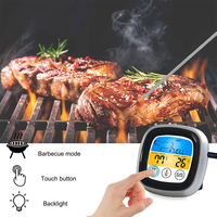 Termometer daging BBQ layar sentuh Digital, baca instan termometer panggang makanan untuk memasak/memanggang dengan waktu