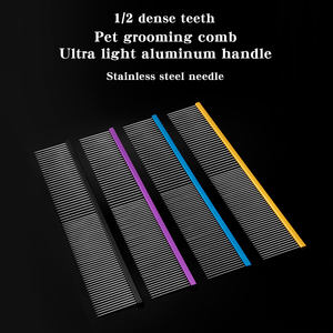 Pettine Professionale in Acciaio Inossidabile e Alluminio Leggero per Cani e Gatti - Design Facile da Usare e Sicuro per Aprire i Nodi - Product Image 5