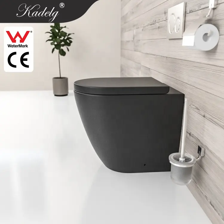 Ensemble de toilette Wc haut de gamme Toilettes Comode de couleur noire mate au sol pour salle de bain