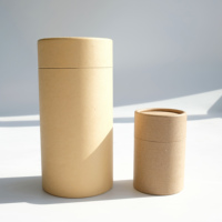 Logos personnalisables Emballage en papier kraft épais Boîte cadeau pour café, thé, bonbons Boîtes de papier kraft cylindriques
